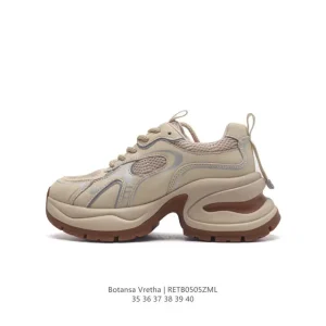 Botansa Vretha Classic White Leather Luxury Dad Sneakers for Women