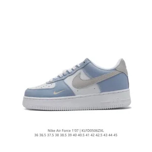Nike Air Force 1 '07 Low White Leather Sneakers with Air Cushioning