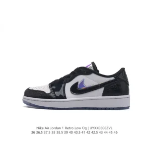 Jordan AJ1 Low Retro Leather Basketball Shoes with Air Cushion