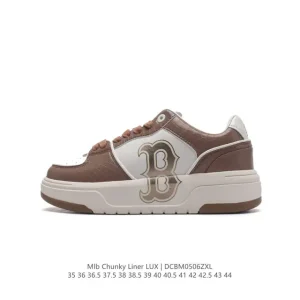 MLB Chunky Liner Basic Street Style Retro Leather Sneakers for Men and Women