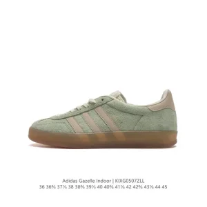 Adidas Originals Gazelle Indoor Retro Leather Sneakers with Gum Sole