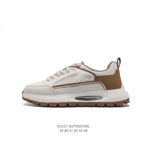 ECCO Men's Outdoor Casual Sneakers Lightweight Breathable Lace-Up Shoes