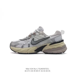 Nike V2K Run Retro Running Shoes with Cushioned Sole and Metallic Accents