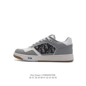 Dior B27 Oblique Galaxy Low Top Sneakers in White Leather
