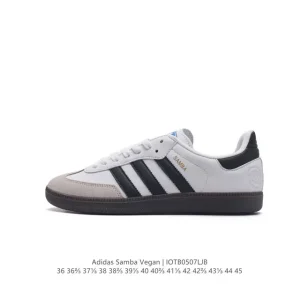 Adidas Samba Vegan Leather Sneakers White Gum Sole Retro Style