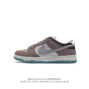Nike SB Dunk Low Pro Fz3129-200 Vintage Leather Skateboarding Shoes for Men and Women