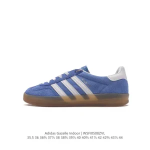Adidas Originals Gazelle Indoor Retro Leather Sneakers with Gum Sole