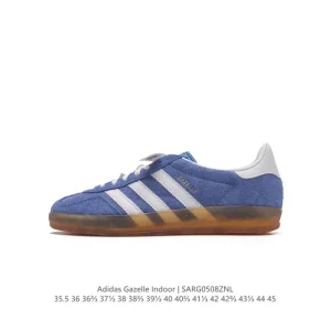 Adidas Originals Gazelle Indoor Retro Leather Sneakers with Gum Sole