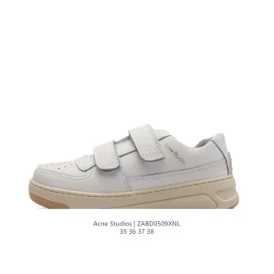 Ouyang Nana Acne Studios 2023 Spring Smile Velcro White Sneakers