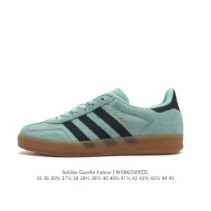 Adidas Originals Gazelle Indoor Retro Leather Sneakers with Gum Sole