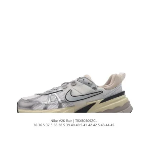 Nike V2K Run Retro Running Shoes White Metallic Silver