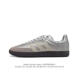 Adidas Samba Vegan Leather Shoes White Gum Sole Retro Style