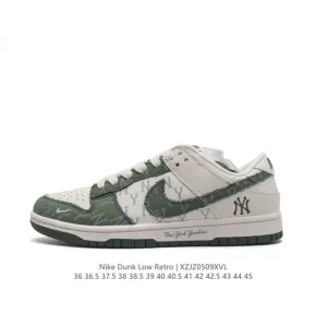 MLB x Nike Dunk Low Green Denim Limited Edition Sneakers
