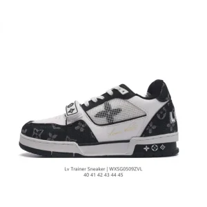 Louis Vuitton Trainer Sneaker Low Basketball Shoe in Smooth Calf Leather