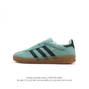 Adidas Originals Gazelle Indoor Retro Leather Sneakers with Gum Sole