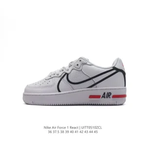 Nike Air Force 1 React QS Low Top Casual Sneakers with Cushioning