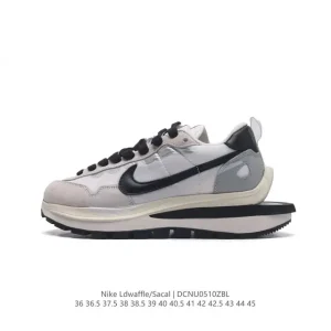 Sacai x Nike LDWaffle Layered Double Swoosh Running Shoes