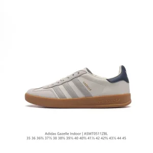 Adidas Originals Gazelle Indoor Retro Leather Sneakers with Gum Sole