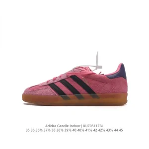 Adidas Originals Gazelle Indoor Retro Leather Sneakers with Gum Sole