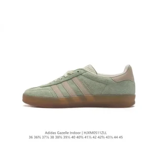 Adidas Originals Gazelle Indoor Retro Leather Sneakers with Gum Sole
