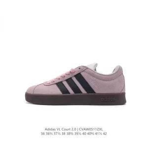 Adidas Vl Court 2.0 Shoes White T-Shape Toe Sneakers