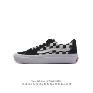 Vans Sk8-Low Classic Low Top Skateboard Shoes White Black Canvas