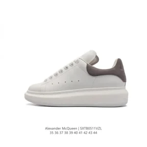 Alexander McQueen Oversized Sneaker Smooth Leather Thick Sole Glow Tail Women Fashion Shoes