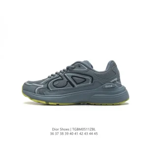 Dior Men's and Women's Low-Top Retro Running Shoes with Thick Sole