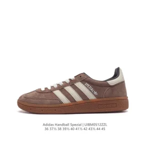 Adidas Handball Spezial Vintage Leather Sneakers with Gum Sole