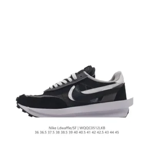 Sacai x Nike LDWaffle Double Swoosh Layered Sole Running Shoe