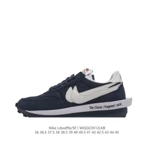 Sacai x Nike LDWaffle Double Swoosh Layered Sole Running Shoe