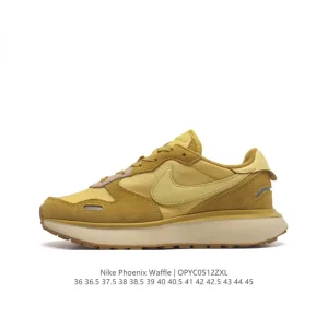 Nike Phoenix Waffle Retro Running Shoes with Thick Sole and Vintage Style