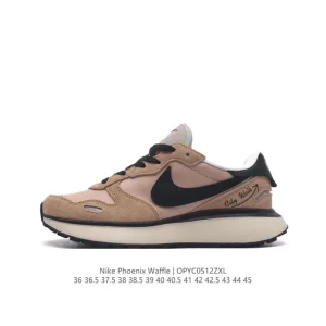 Nike Phoenix Waffle Retro Running Shoes with Thick Sole and Classic Design