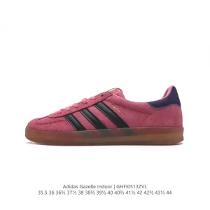 Adidas Originals Gazelle Indoor Retro Leather Sneakers with Gum Sole
