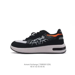 Armani Exchange Men's 2024 Casual Leather & Fabric Sneakers