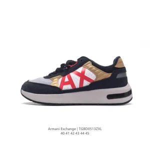Armani Exchange Men's Casual Leather and Fabric Sneakers 2024