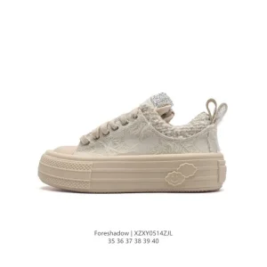 Foreshadow Chunky Platform Canvas Sneakers for Women - Floral Print