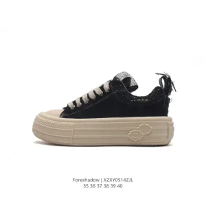 Foreshadow Chunky Platform Floral Canvas Sneakers for Women