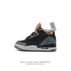 Nike Air Jordan 3 Retro SE Kids Shoes - Lightweight Cushioning Basketball Sneakers