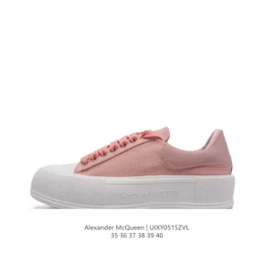 Alexander McQueen Chunky Sole White Leather Platform Sneakers for Women