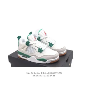 Jordan Air 4 Retro OG Kids Basketball Shoes White Red