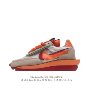 Sacai x Nike LDWaffle Dual Swoosh Layered Sole Sneakers