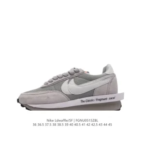 Sacai x Nike LDWaffle Layered Double Swoosh Running Shoes
