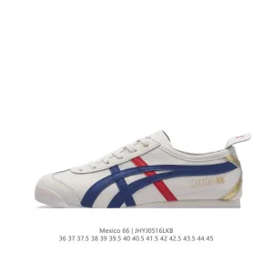 ASICS Onitsuka Tiger Mexico 66 Classic Vintage Leather Sneakers for Men and Women
