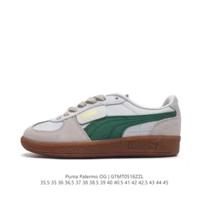 PUMA Palermo OG Army Trainer Low Top Leather Sneakers for Men and Women