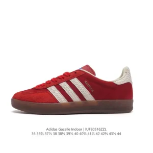 Adidas Originals Gazelle Indoor Retro Leather Sneakers with Gum Sole