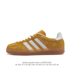 Adidas Originals Gazelle Indoor Retro Leather Sneakers with Gum Sole