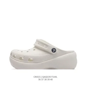 Crocs Women's Thick Sole Platform Sandals - Comfortable Beach Slides for Summer