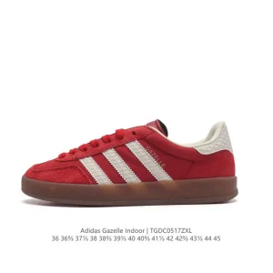 Adidas Originals Gazelle Indoor Retro Leather Sneakers with Gum Sole