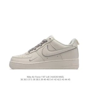 Nike Air Force 1 '07 Low White Leather Sneakers with Air Cushion